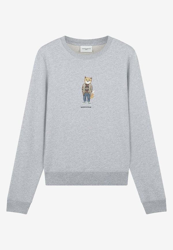 Maison Kitsuné Fox Print Sweatshirt Gray LW00309KM0001_H120