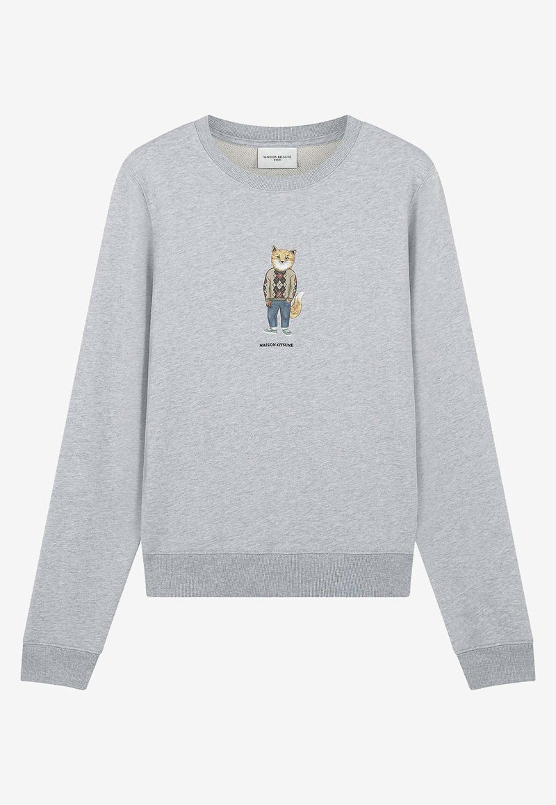 Maison Kitsuné Fox Print Sweatshirt Gray LW00309KM0001_H120