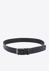 Bottega Veneta Intrecciato Leather Belt Black 609182V3IM1_8803