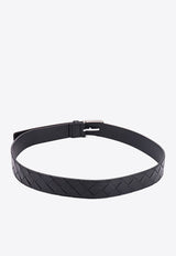 Bottega Veneta Intrecciato Leather Belt Black 609182V3IM1_8803