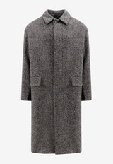 Hevò Single-Breasted Wool Coat Gray CAVALLINOE727_3277