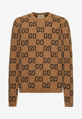 Gucci GG Jacquard Wool Sweater Brown 692900XKCC5_2075