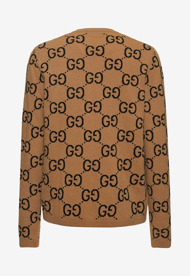 Gucci GG Jacquard Wool Sweater Brown 692900XKCC5_2075