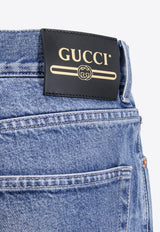 Gucci Logo Patch Washed Organic Jeans Blue 749110XDCJK_4447