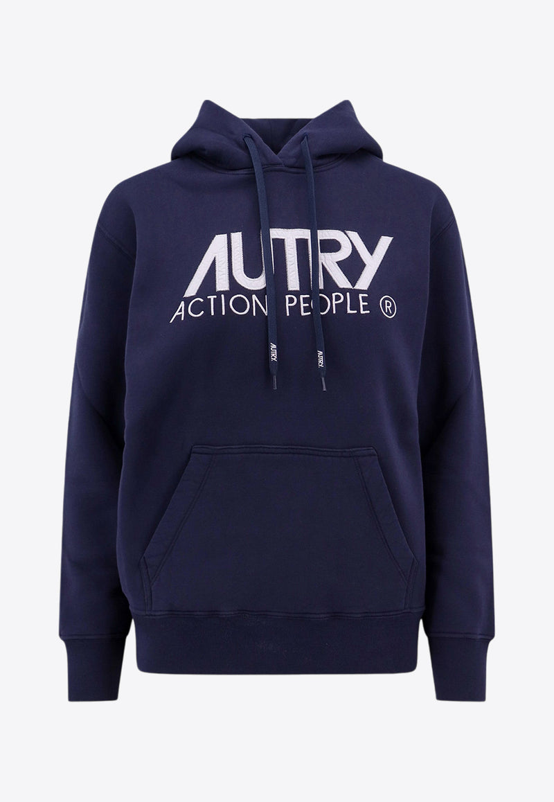 Autry Embroidered Logo Hooded Sweatshirt Blue HOIW409B_409B