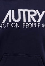 Autry Embroidered Logo Hooded Sweatshirt Blue HOIW409B_409B