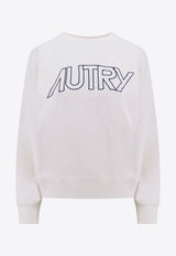 Autry Logo Embroidered Crewneck Sweatshirt White SWIW408W_408W