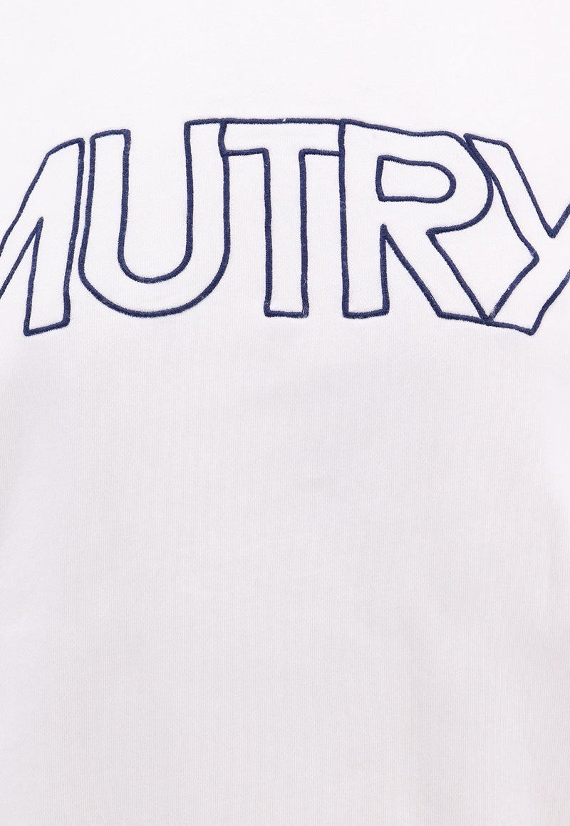 Autry Logo Embroidered Crewneck Sweatshirt White SWIW408W_408W