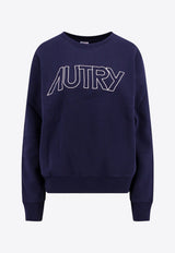 Autry Embroidered Logo Crewneck Sweatshirt Blue SWIW408B_408B