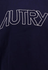 Autry Embroidered Logo Crewneck Sweatshirt Blue SWIW408B_408B