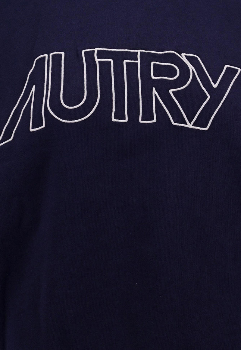 Autry Embroidered Logo Crewneck Sweatshirt Blue SWIW408B_408B