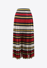 Gucci Striped Pleated Lamé Maxi Skirt Multicolor 742816XKC5C_4548