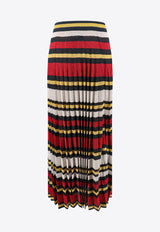 Gucci Striped Pleated Lamé Maxi Skirt Multicolor 742816XKC5C_4548