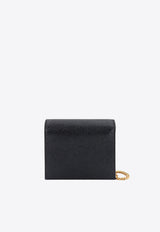 Thom Browne Logo Stamped Leather Cardholder Black FAW103A00198_001