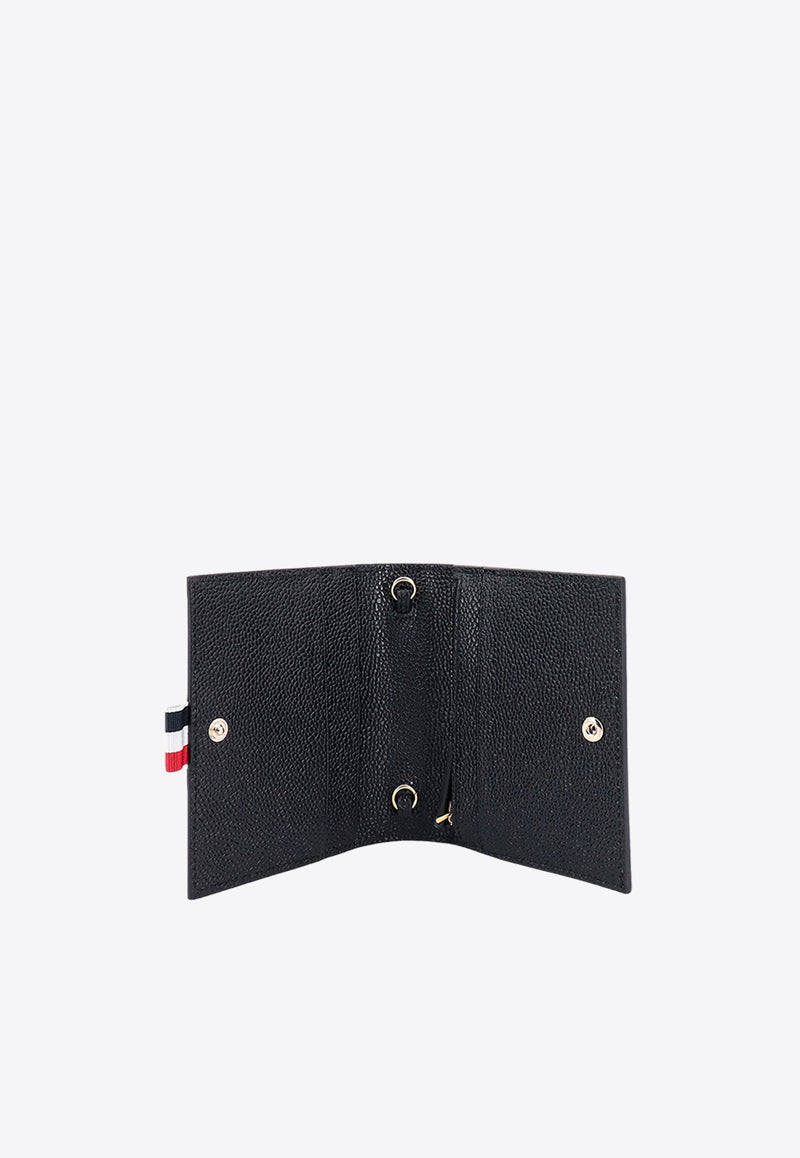 Thom Browne Logo Stamped Leather Cardholder Black FAW103A00198_001