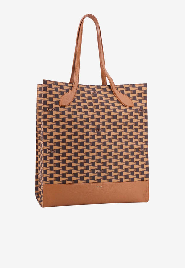 Bally Pennant Monogram Tote Bag Brown WAE03FTP046_I8D4O