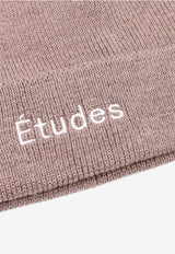 Études Logo Embroidered Wool Beanie Brown H23NM690L00460_BROWN