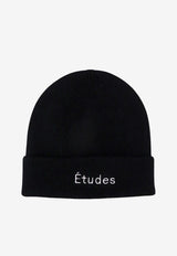 Études Logo Embroidered Wool Beanie Black C00NE690L00499_BLACK