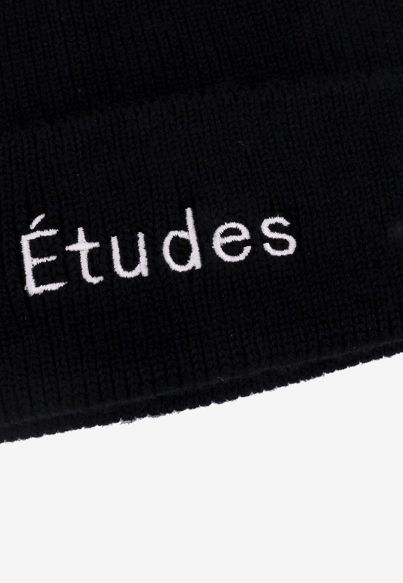 Études Logo Embroidered Wool Beanie Black C00NE690L00499_BLACK