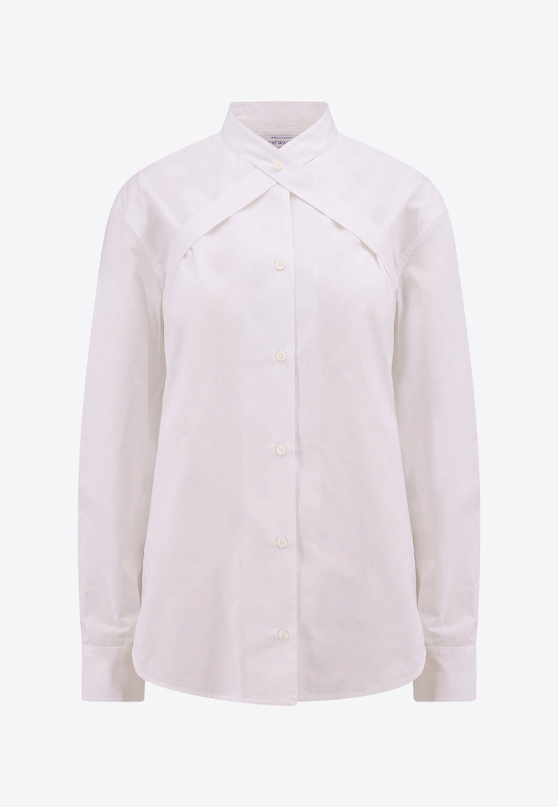 Off-White Double- Crossed Belt Poplin Shirt White OWGE014F23FAB0010_0100