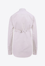 Off-White Double- Crossed Belt Poplin Shirt White OWGE014F23FAB0010_0100