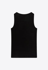 Saint Laurent Logo Embroidered Wool Tank Top Black 752721YBMV2_1000