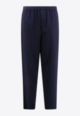 Giorgio Armani Tapered Ribbed Wool-Blend Pants Blue 3WGPP0XKT04DW_UBWF