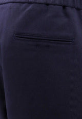 Giorgio Armani Tapered Ribbed Wool-Blend Pants Blue 3WGPP0XKT04DW_UBWF