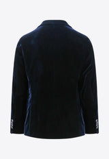 Giorgio Armani Double-Breasted Velvet Blazer Blue 3WGGG13ZT0025_UBUV