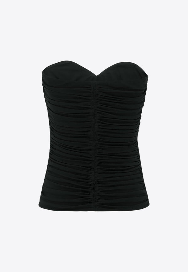 Saint Laurent Ruched Bustier Top 753703Y5F63_1000