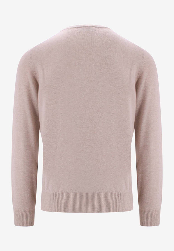 Brunello Cucinelli Rib Knit Cashmere Sweater  Beige M2200100_CS396