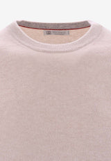 Brunello Cucinelli Rib Knit Cashmere Sweater  Beige M2200100_CS396