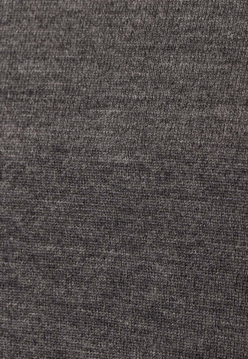 Brunello Cucinelli Wool-Blend Crewneck Sweater Gray M2400100_C079C