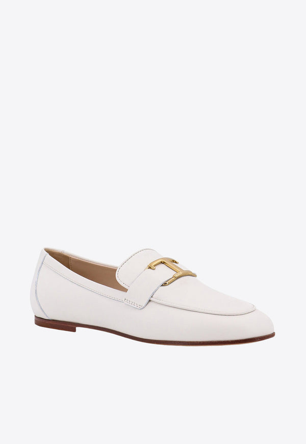 Tod
s T Timeless Leather Loafers White XXW79A0GG90MID_B001