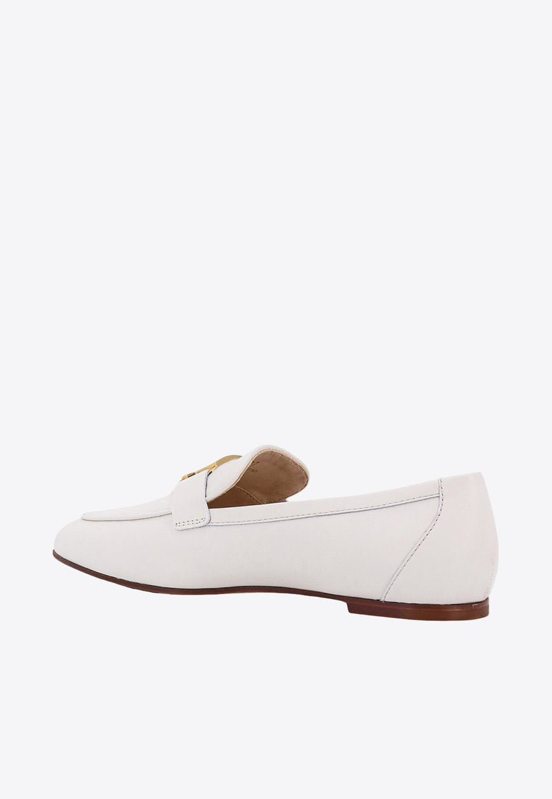 Tod
s T Timeless Leather Loafers White XXW79A0GG90MID_B001