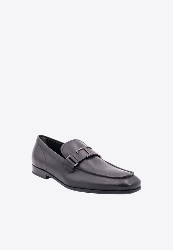 Tod
s T Timeless Leather Loafers Black XXM51B0CT60VAF_B999