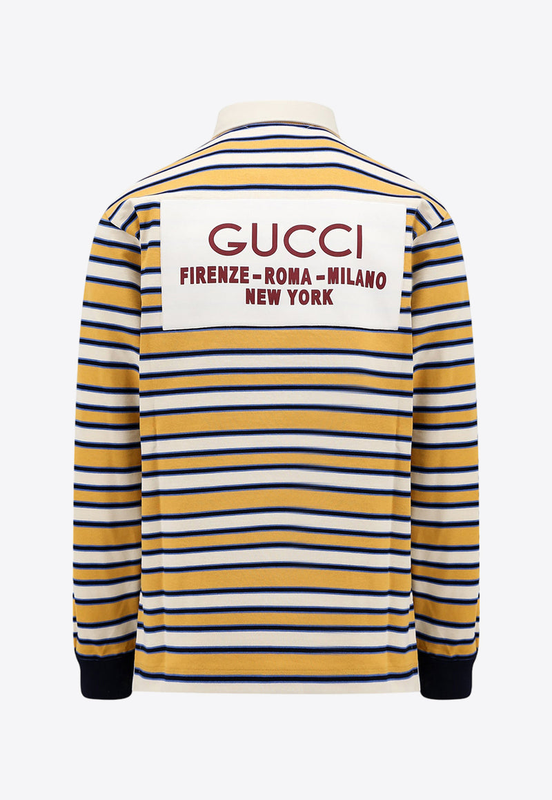 Gucci Logo Patch Striped Polo T-shirt Multicolor 758531XJFX3_7218