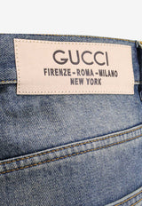 Gucci Logo Patch Faded Jeans Blue 760651XDCO1_4011