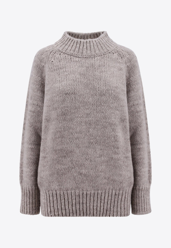 Maison Margiela Mock-Neck Knitted Wool Sweater Beige SI0GP0003S17802_119M