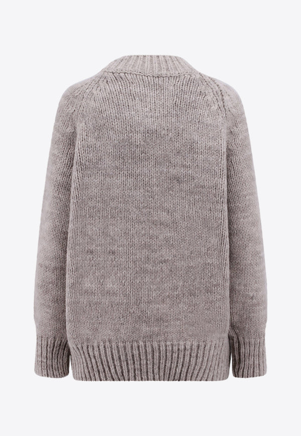 Maison Margiela Mock-Neck Knitted Wool Sweater Beige SI0GP0003S17802_119M