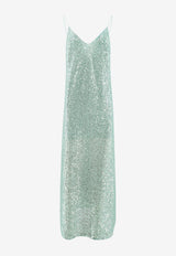 The Nina Studio Aphrodite Sequined Midi Dress Green APHRODITE_COLDWATER