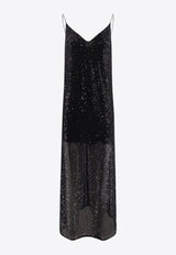 The Nina Studio Aphrodite Sequined Maxi Dress Black APHRODITE_NERO