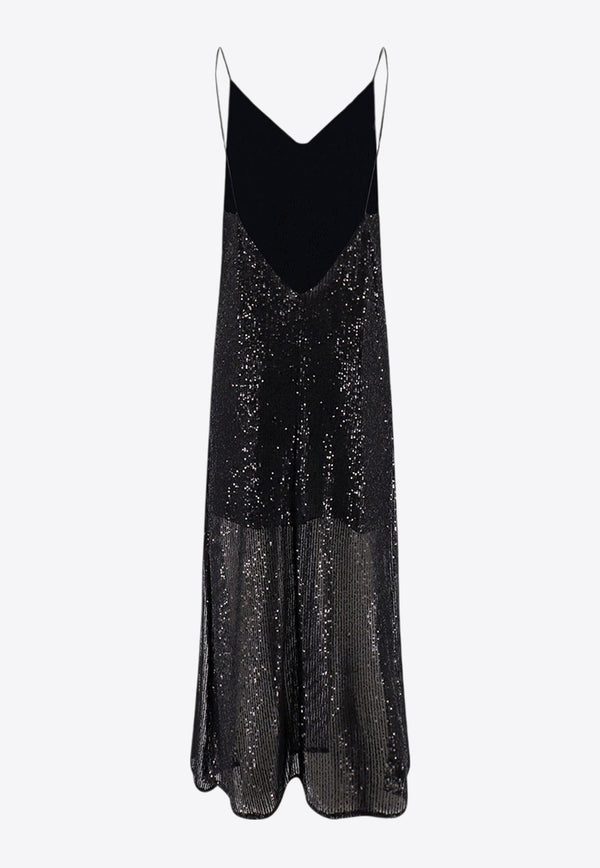 The Nina Studio Aphrodite Sequined Maxi Dress Black APHRODITE_NERO