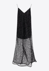 The Nina Studio The Mantis Sequin Embellished Maxi Dress Black THEMANTIS_NERO