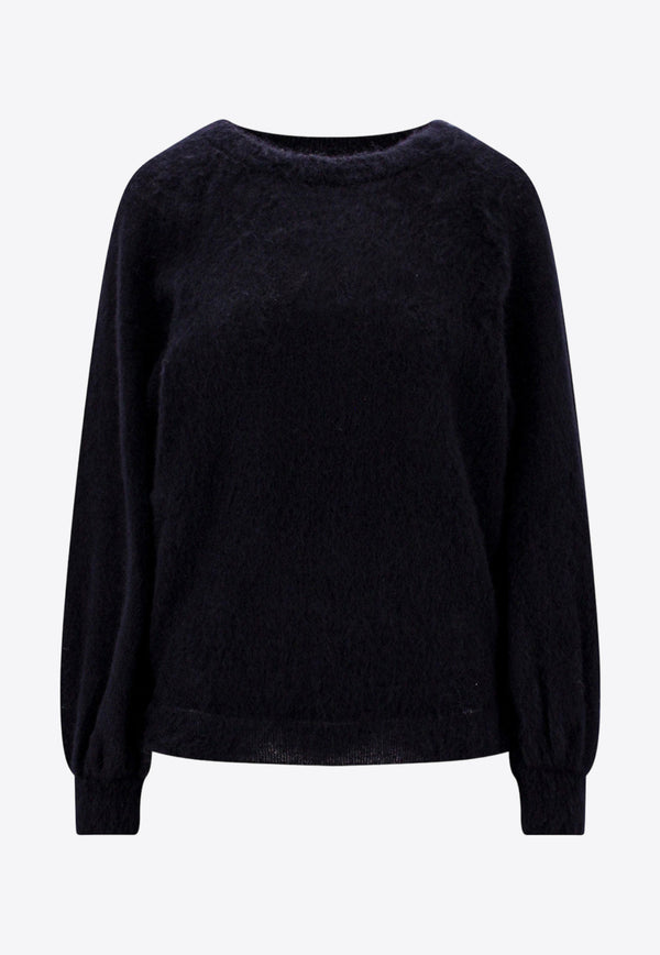 Alberta Ferretti Brushed Mohair Blend Sweater Black A09456603_0555