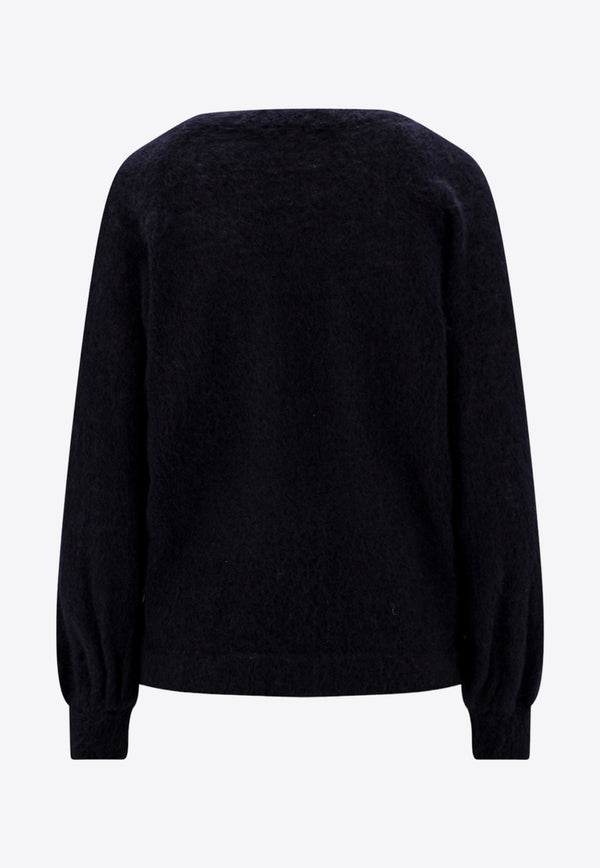 Alberta Ferretti Brushed Mohair Blend Sweater Black A09456603_0555