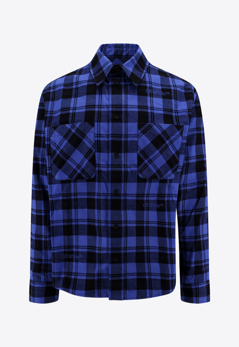 Off-White Checked Long-Sleeved Shirt OMGE030F23FAB001_4800