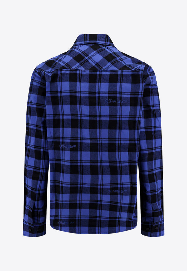 Off-White Checked Long-Sleeved Shirt OMGE030F23FAB001_4800