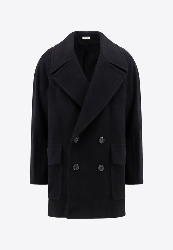 Alexander McQueen Double-Breasted Tailored Cashmere Coat Black 754885QVV71_1000