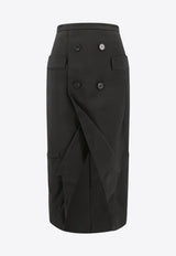 Alexander McQueen Upside-Down Slashed Skirt Black 769017QJACX_1000